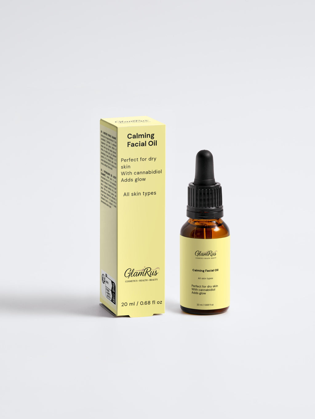 Glamrus Calming Facial Oil 20 ml / 0.68 fl oz (Amber Bottle)