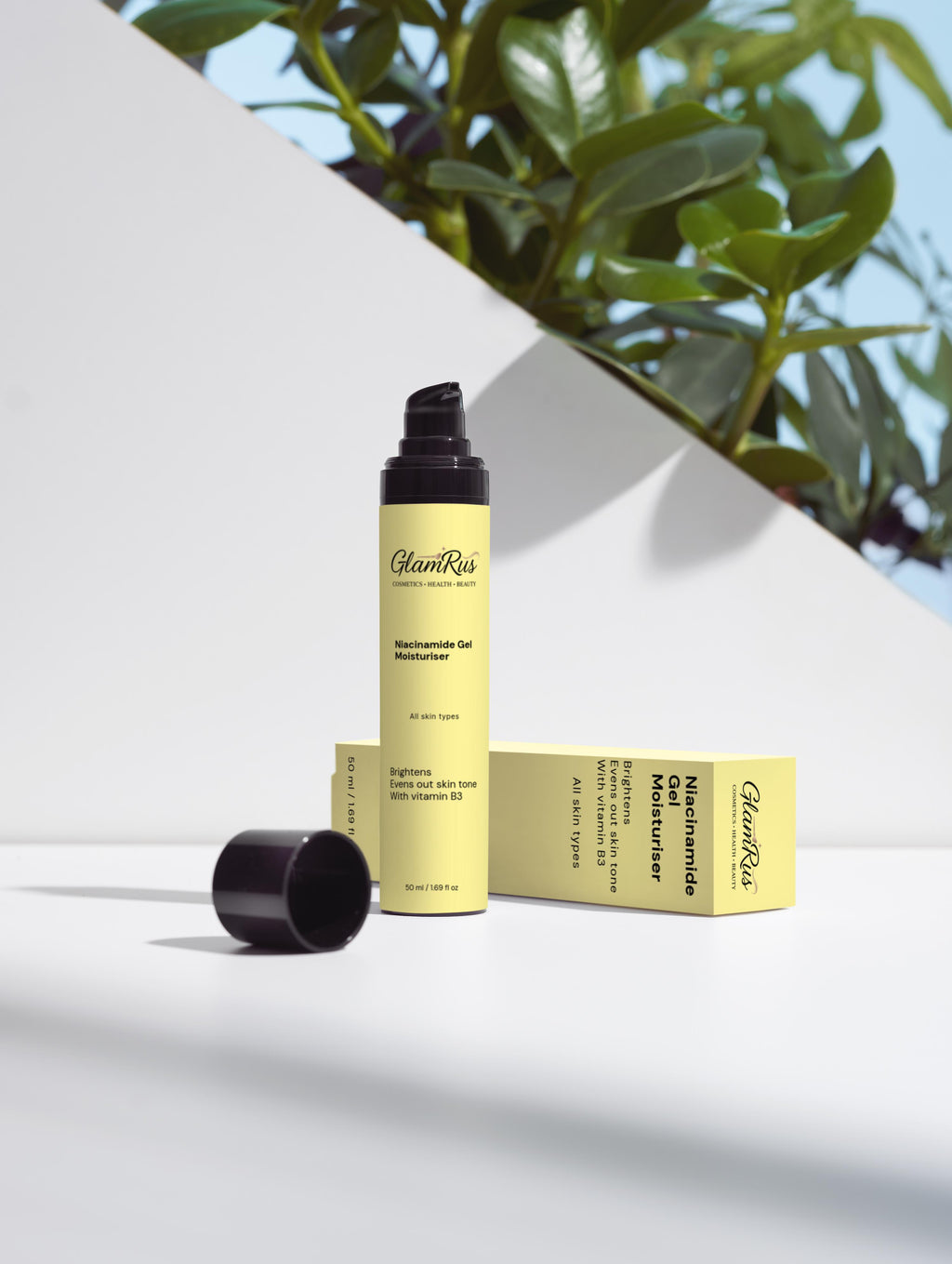 Glamrus Niacinamide Gel Moisturiser 50 ml / 1.69 fl oz (Black Bottle)