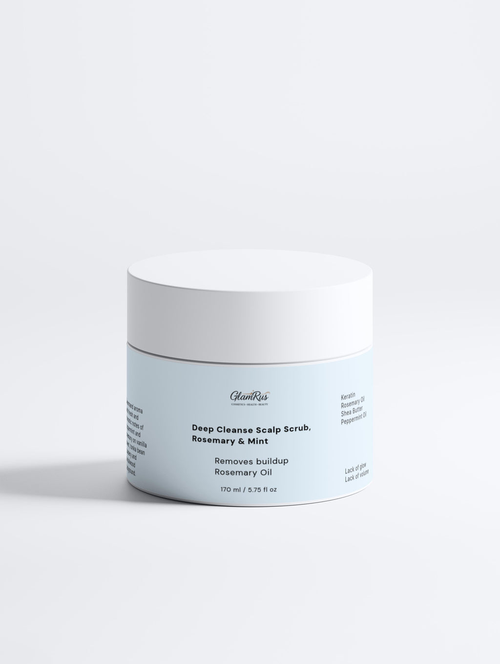 Glamrus Deep Cleanse Scalp Scrub, Rosemary & Mint 170 ml / 5.75 fl oz