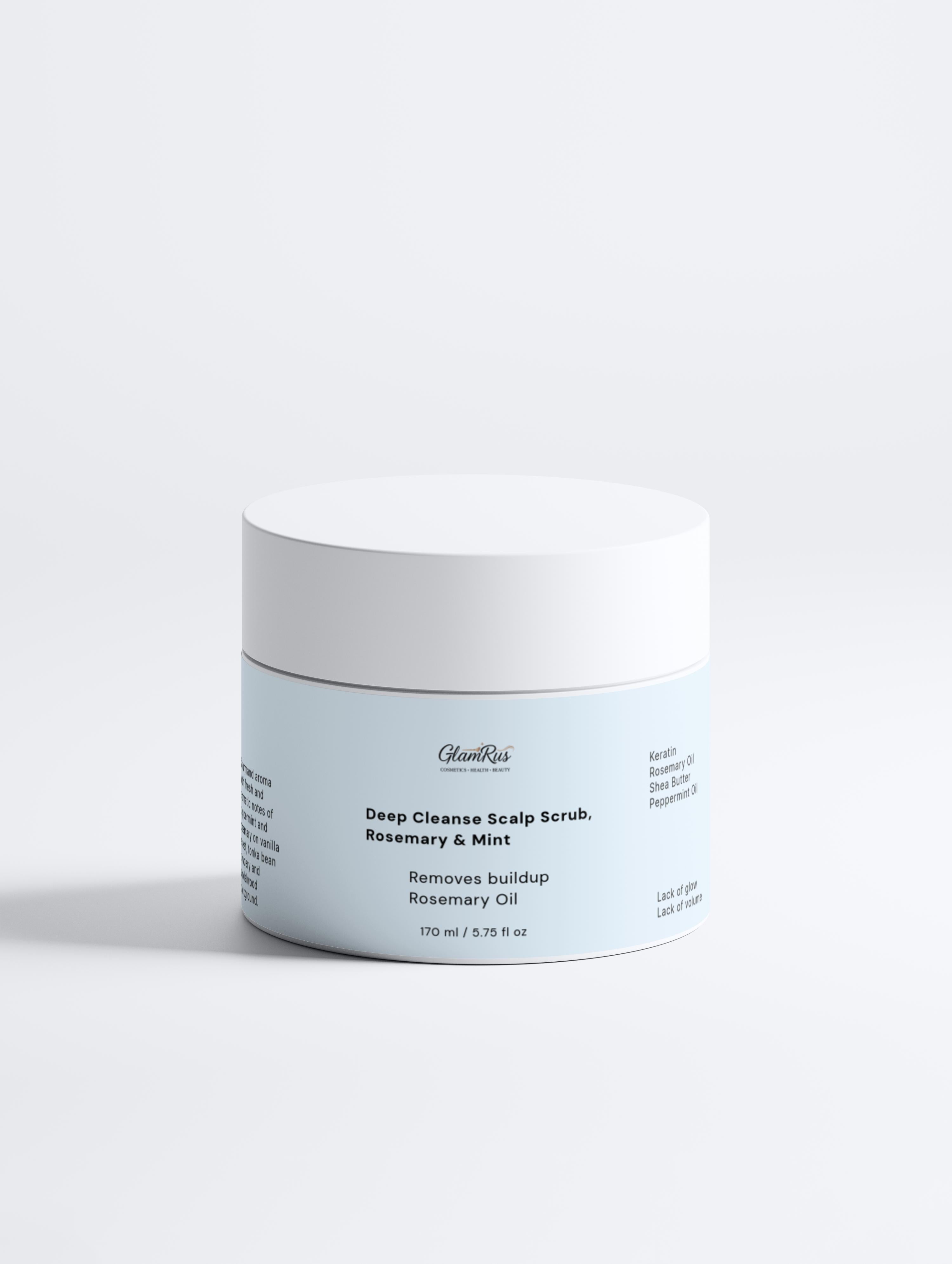 Glamrus Deep Cleanse Scalp Scrub, Rosemary & Mint 170 ml / 5.75 fl oz