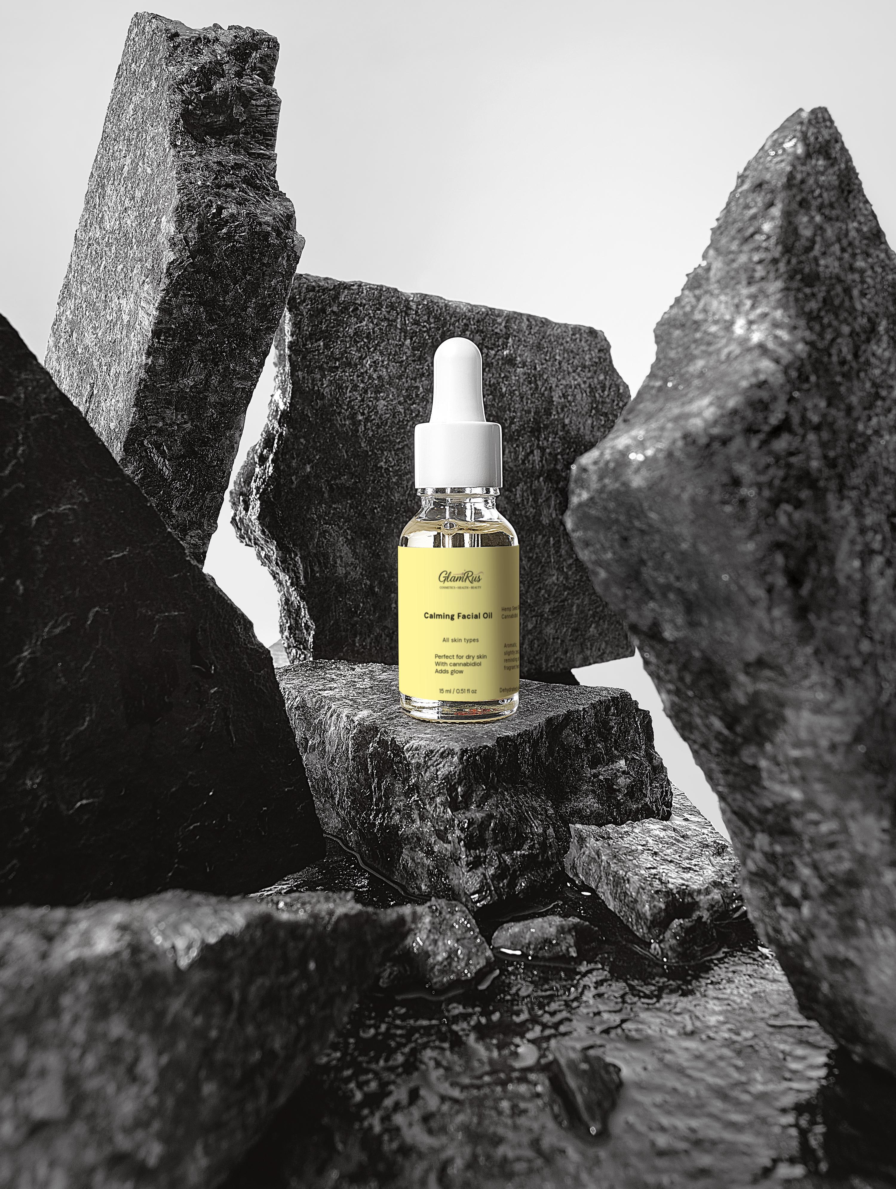 Glamrus Calming Facial Oil 15 ml / 0.51 fl oz (Clear Bottle)