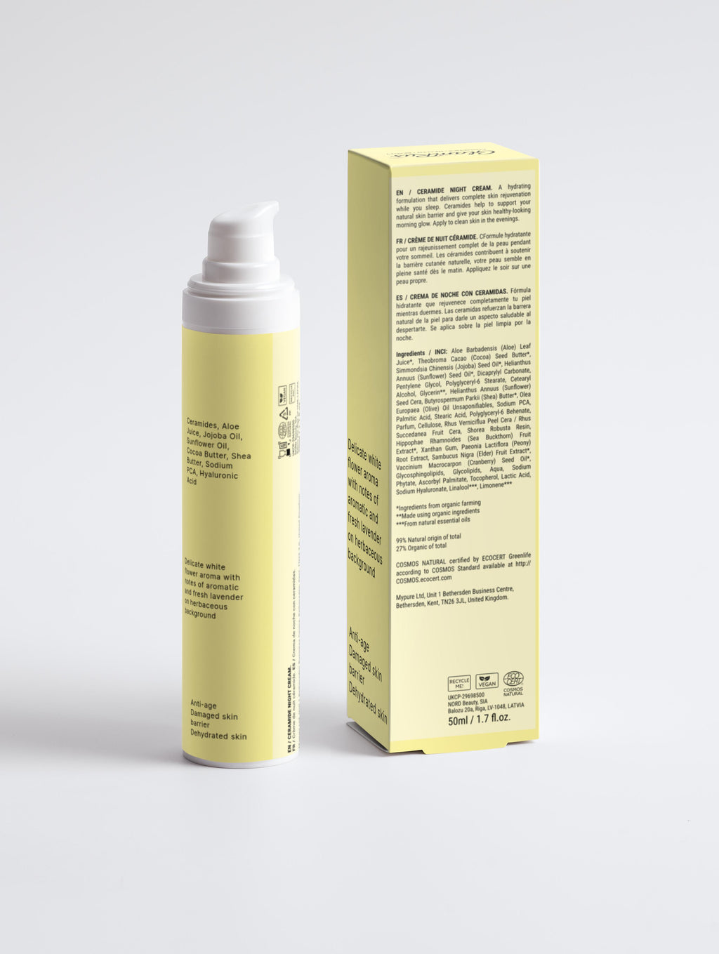 Glamrus Ceramide Barrier Night Cream 50 ml / 1.69 fl oz (Pump Bottle)