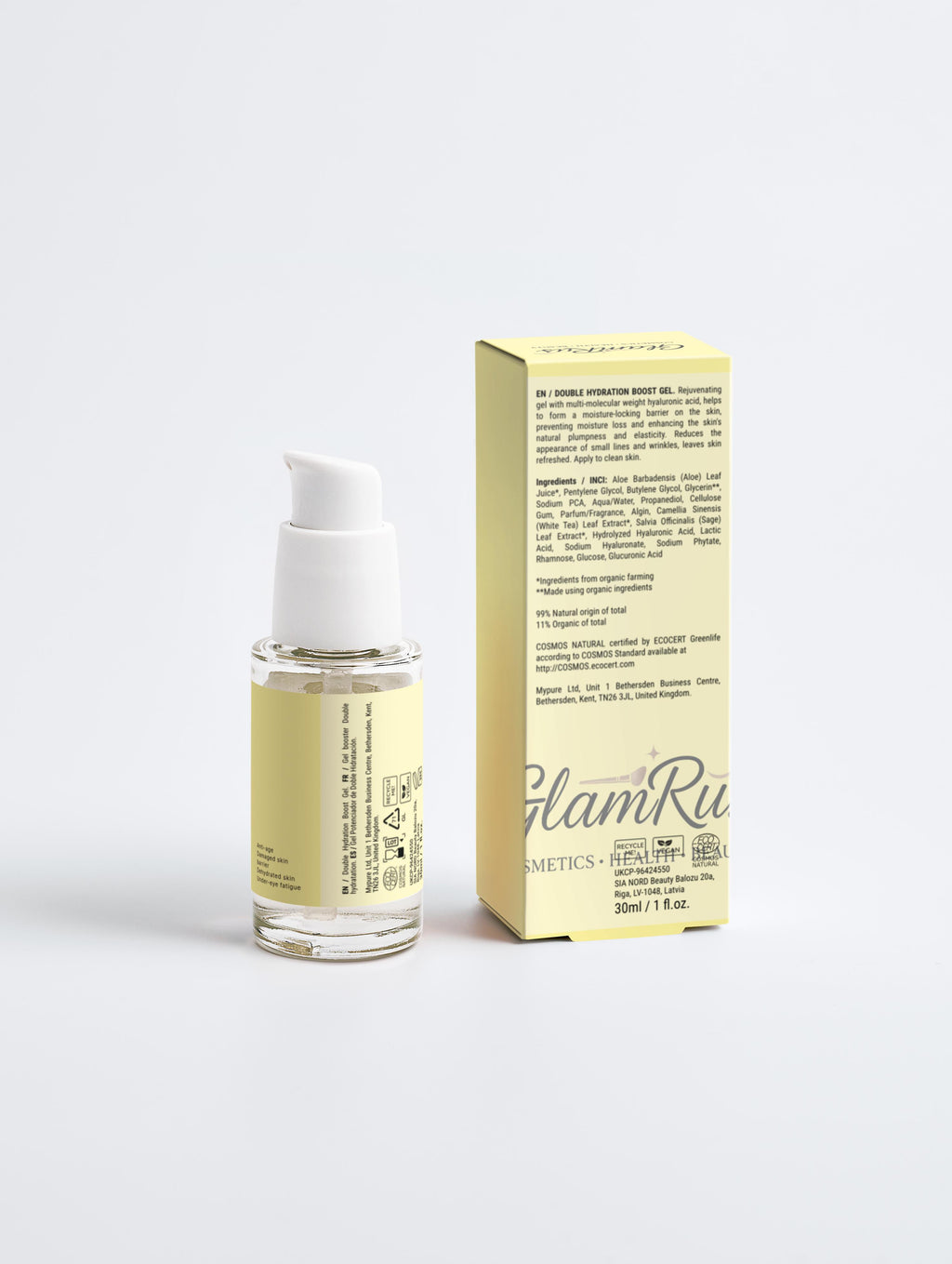 Glamrus Double Hydration Boost Gel + HA 30 ml / 1.01 fl oz