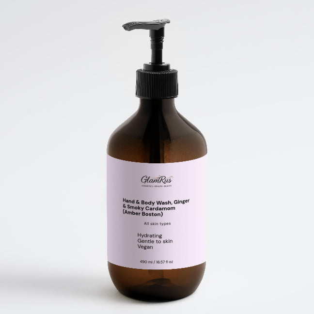 Hand & Body Wash, Ginger & Smoky Cardamom (Amber Boston) 490 ml / 16.57 fl oz