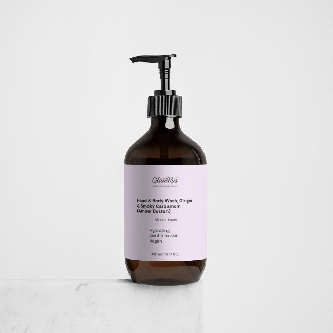 Hand & Body Wash, Ginger & Smoky Cardamom (Amber Boston) 490 ml / 16.57 fl oz