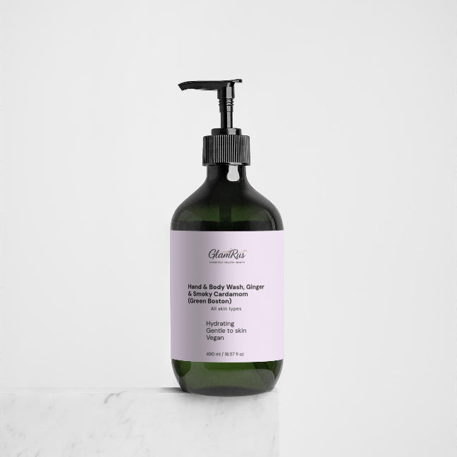Hand & Body Wash, Ginger & Smoky Cardamom (Green Boston) 490 ml / 16.57 fl oz