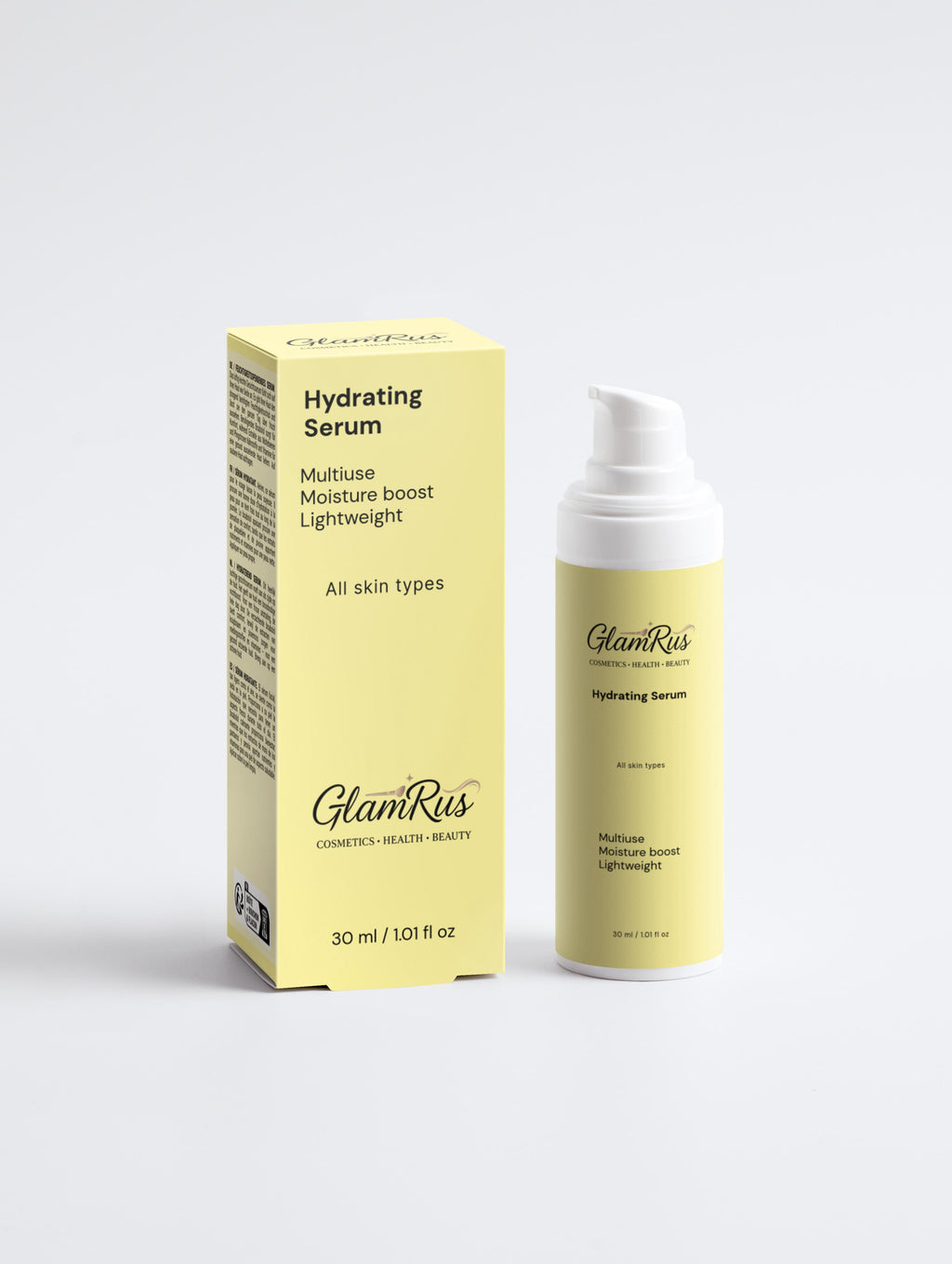 Glamrus Hydrating Serum 30 ml / 1.01 fl oz (White Bottle)