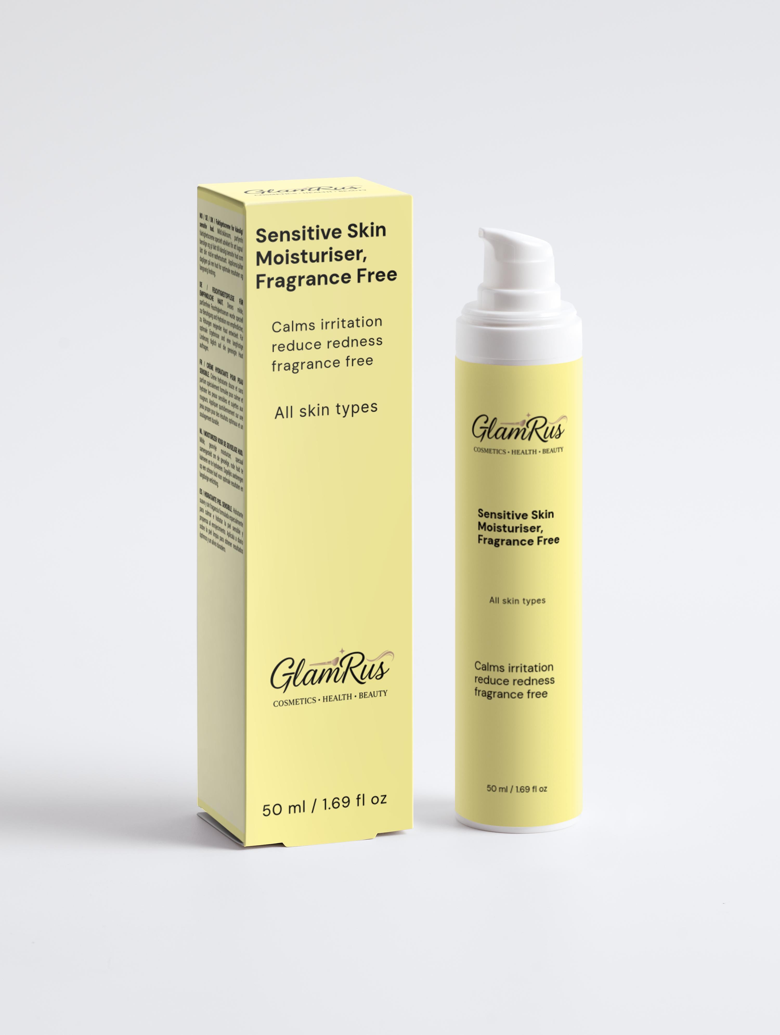 Glamrus Sensitive Skin Moisturiser, Fragrance Free 50 ml / 1.69 fl oz