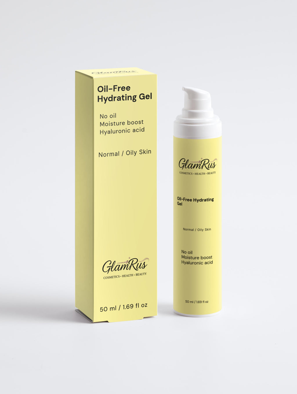 Glamrus Oil-Free Hydrating Gel 50 ml / 1.69 fl oz (White Bottle)