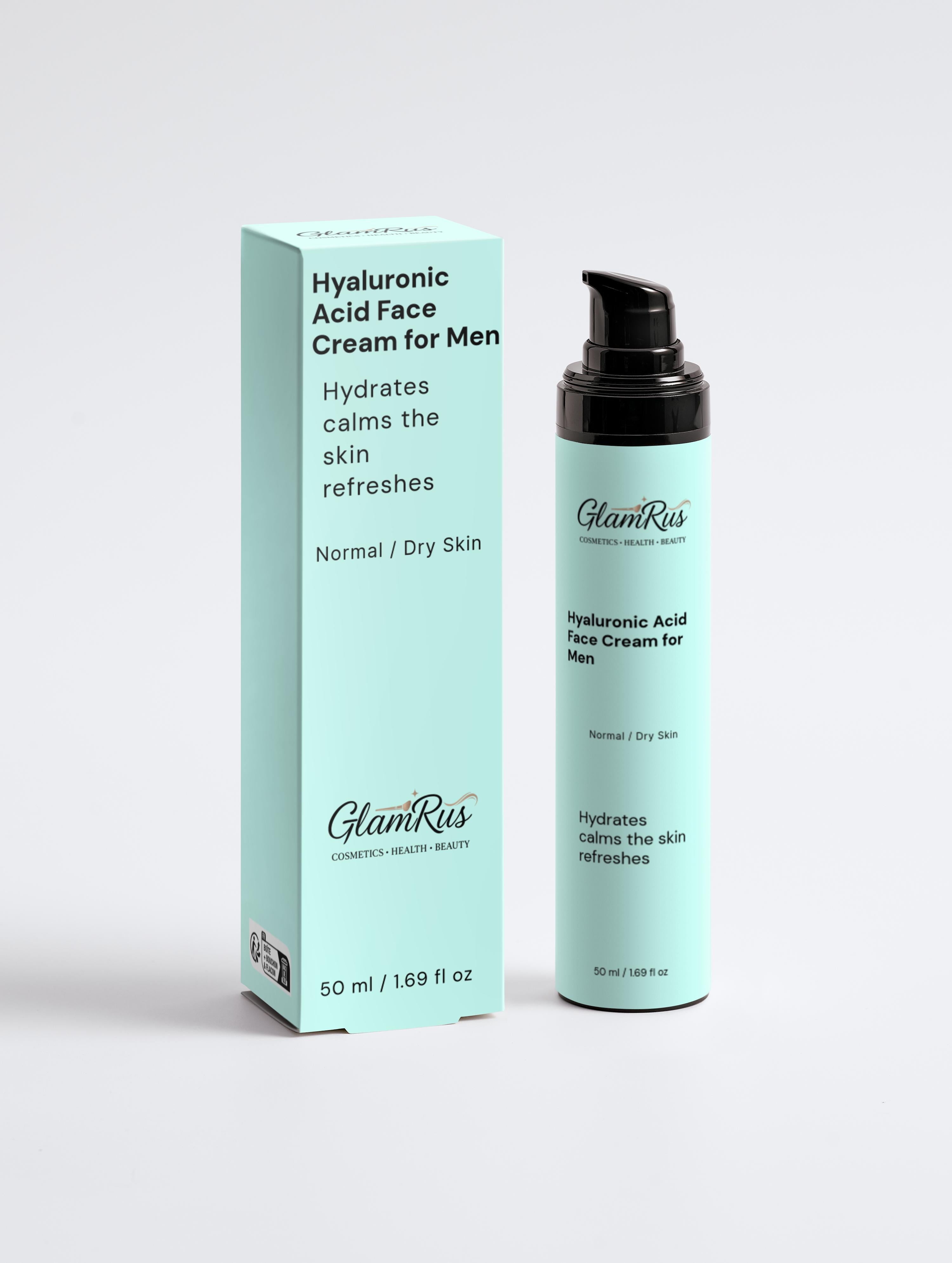 Glamrus Hyaluronic Acid Face Cream for Men 50 ml / 1.69 fl oz