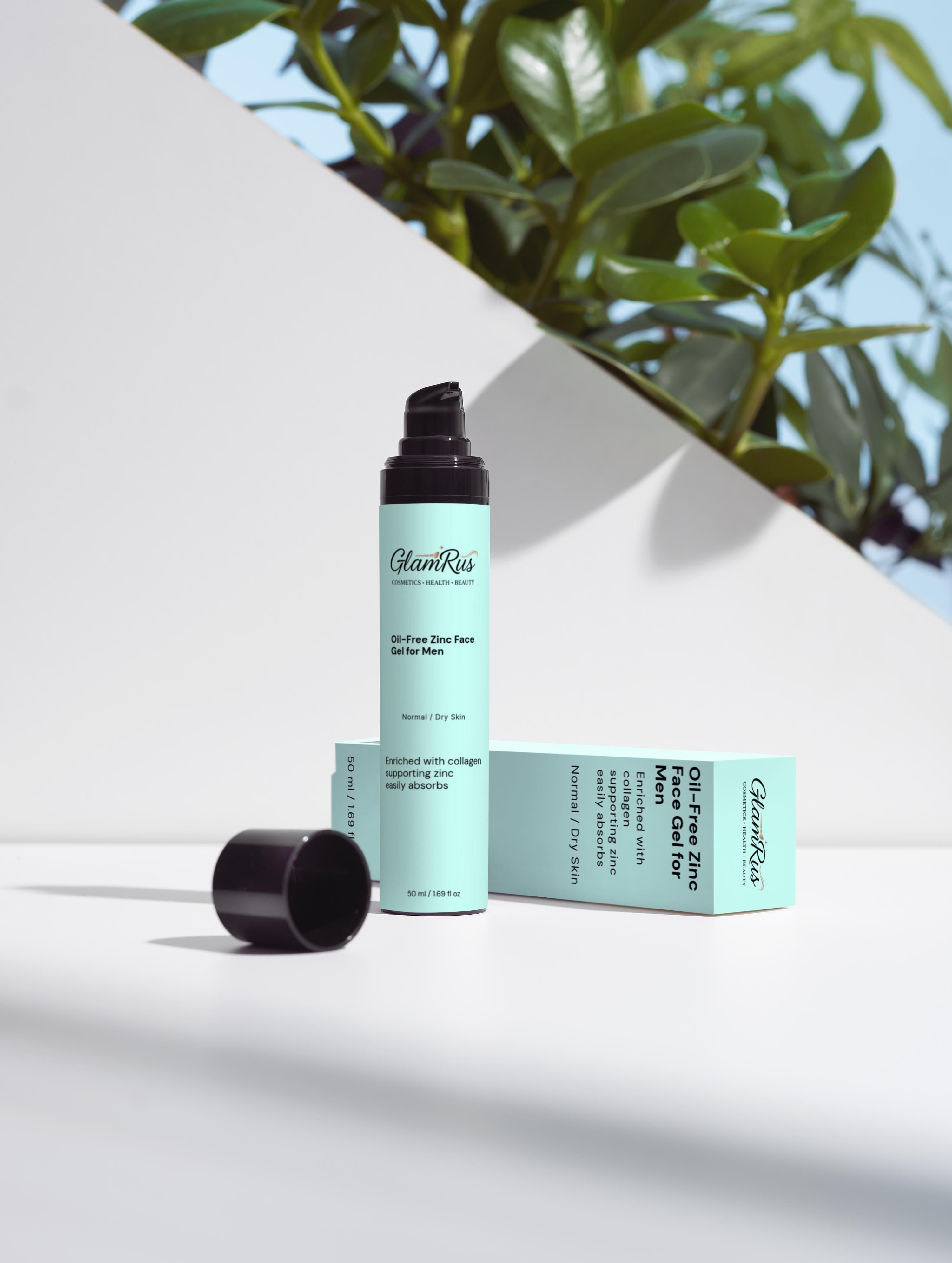 Glamrus Oil-Free Zinc Face Gel for Men 50 ml / 1.69 fl oz