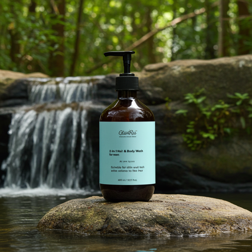 Glamrus 2-in-1 Hair & Body Wash for Men - Volumising Shampoo & Cleanser 490ml