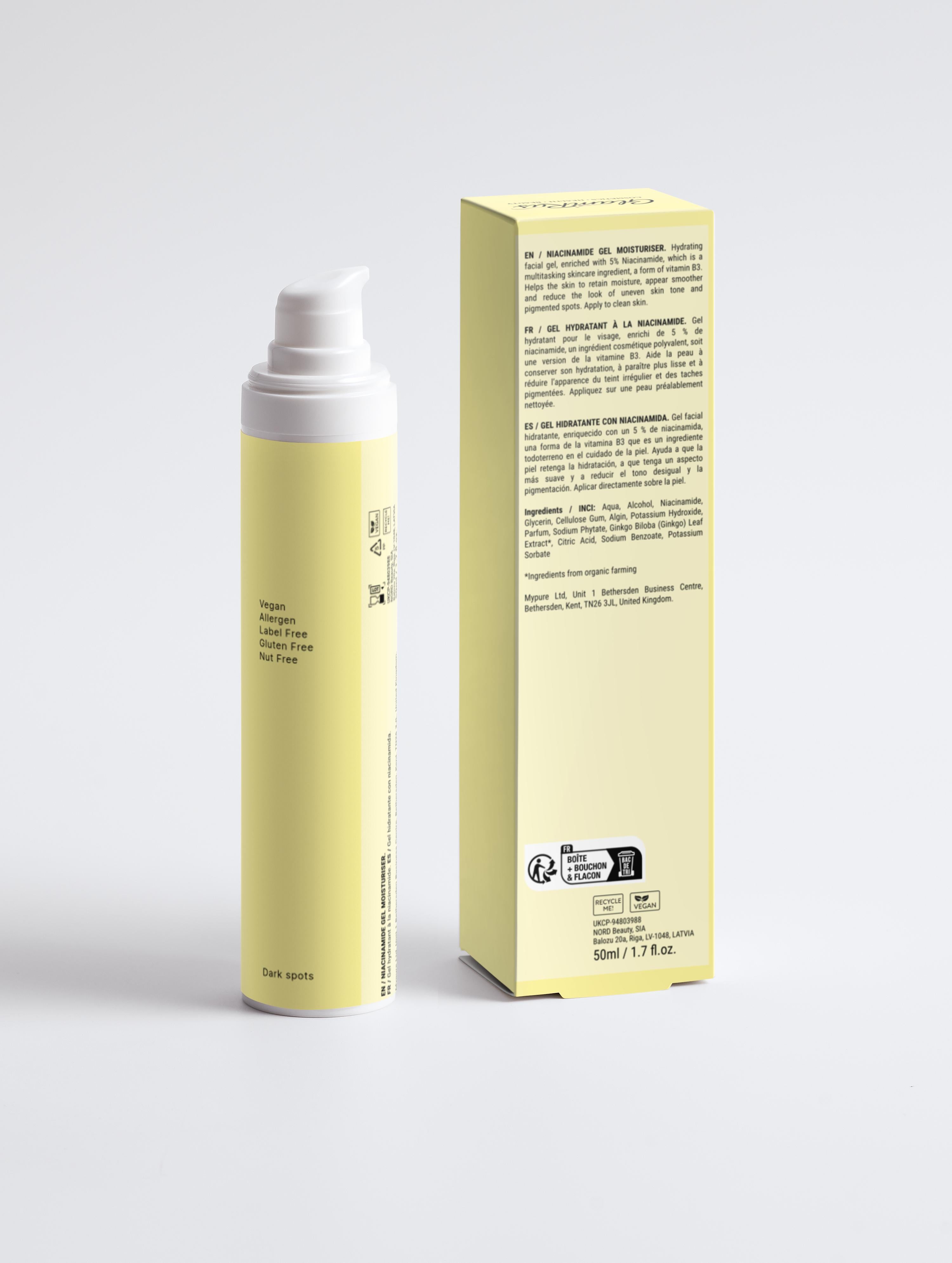 Glamrus Niacinamide Gel Moisturiser 50 ml / 1.69 fl oz (White Bottle)