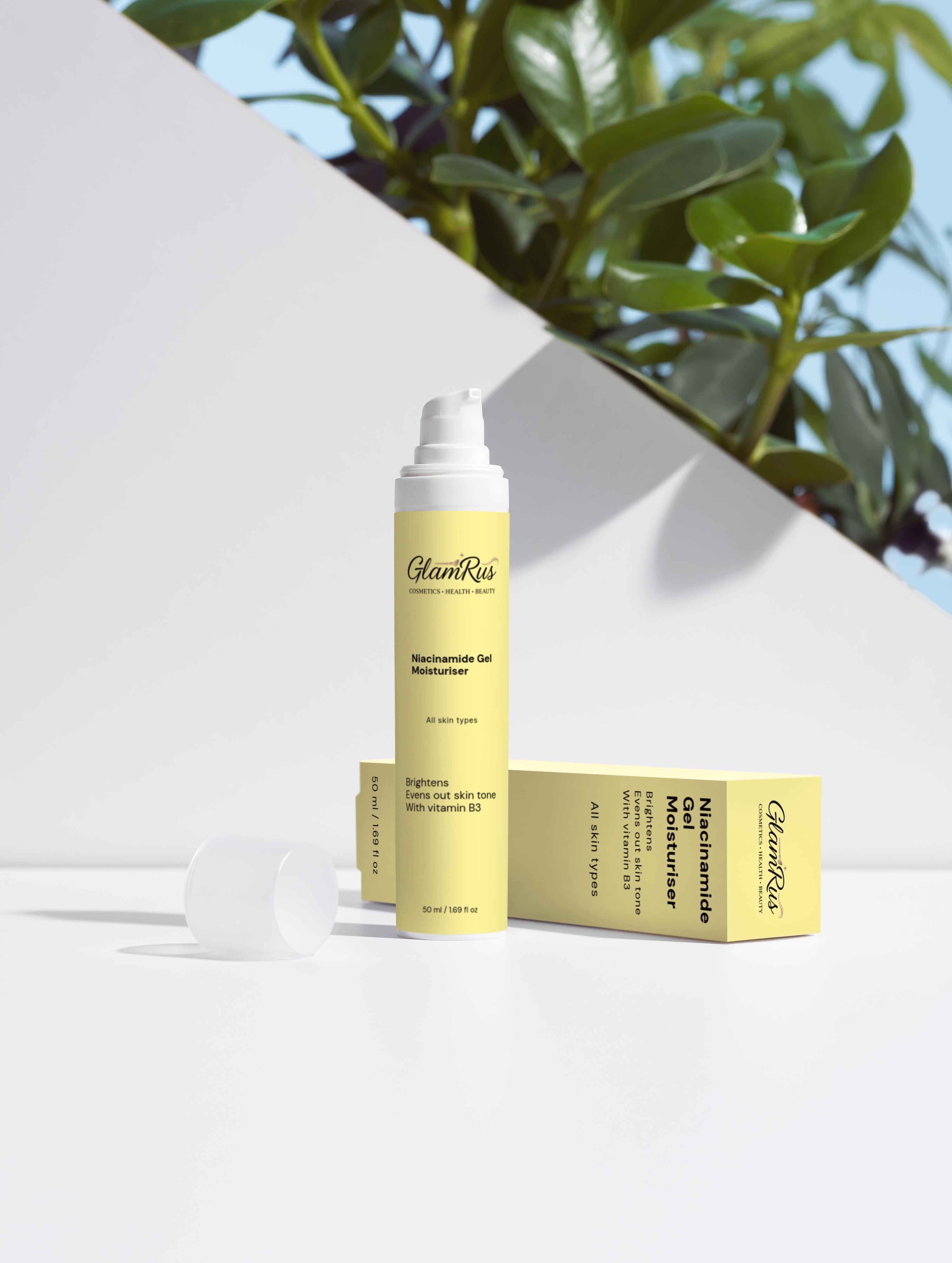 Glamrus Niacinamide Gel Moisturiser 50 ml / 1.69 fl oz (White Bottle)